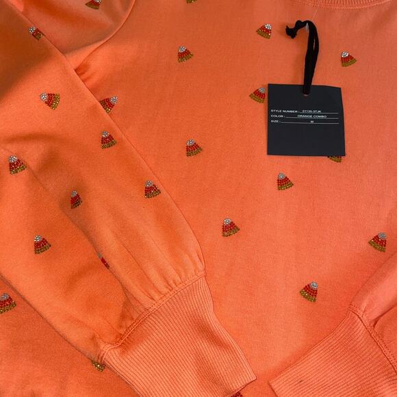 Marled Sweatshirt Candy Corn Orange, Silver, Yellow Combo 01135-3TJK Size Medium - Picture 7 of 7